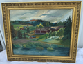 Item11- Finnish Vintage Signed Original Landscape Painting – Ornate Gold Frame