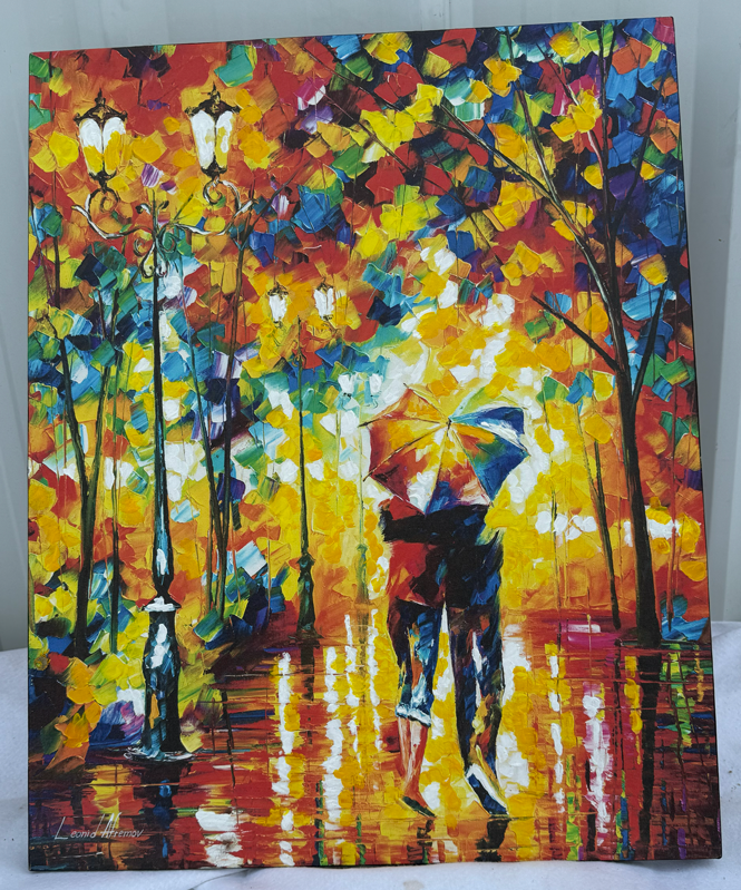 Item16- Leonid Afremov “Couple Under One Umbrella” Limited Edition 22/25 – COA