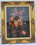 Item09- Vintage Floral Still Life Painting – Ornate Gold Frame – 18x24
