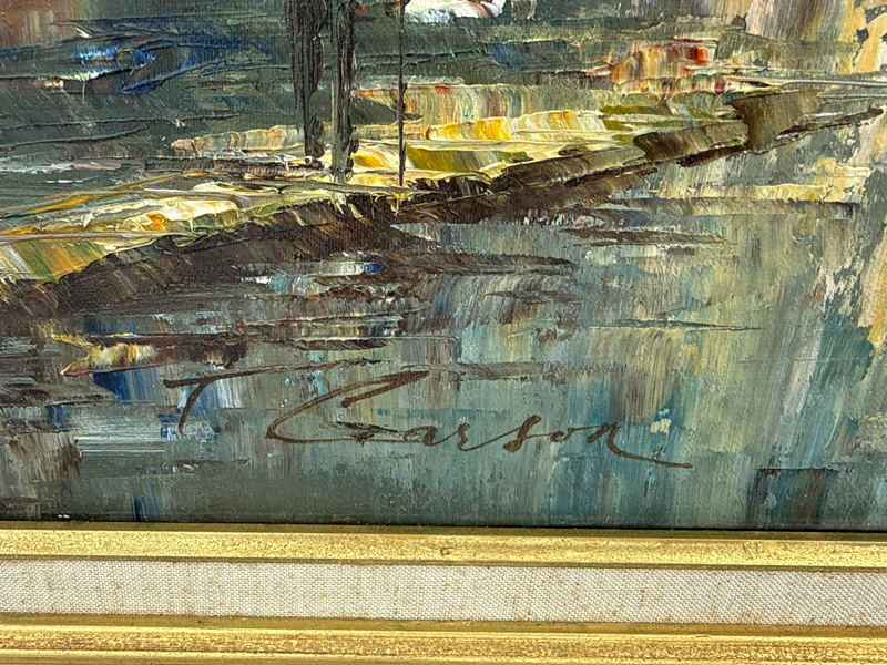 Item13- Large Signed Paris Street Scene Oil Painting – Sacré-Cœur – Ornate Gold Frame